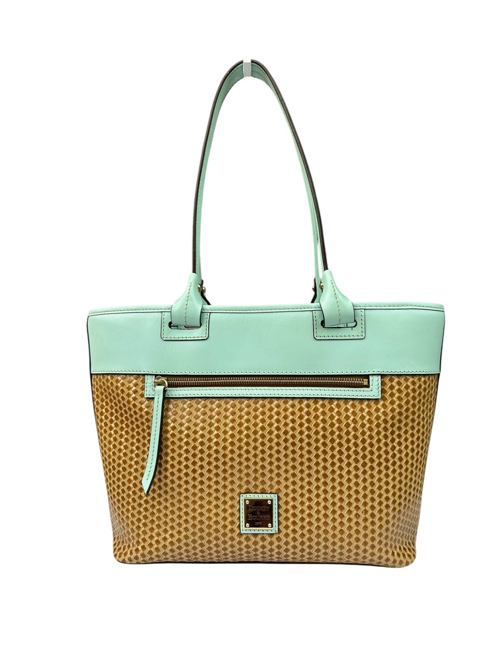 Dooney & Bourke Beacon Woven Leather Tote Bag in Mint Green. K9540061